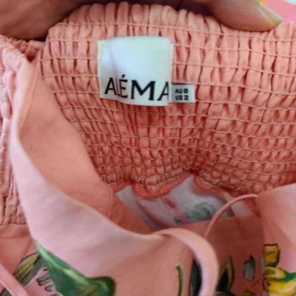 ALEMAIS Papaya floral-print flax midi dress - Picture 7 of 7